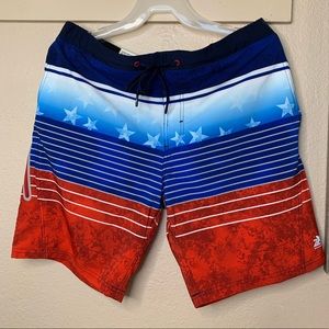 ZeroXposur Men’s Swim Trunks Navy Stars Large